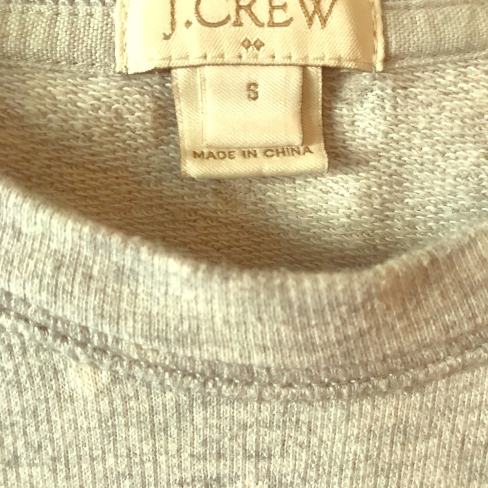 Jcrew heather grey/polka dotted sweatshirt